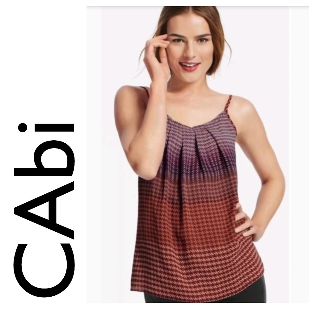 EUC Vintage CAbi Multicolor Houndstooth Cami Tank